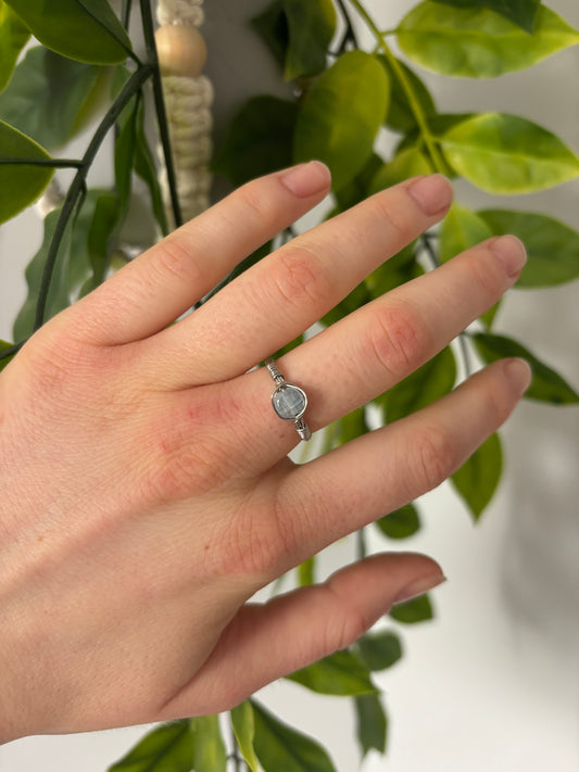 Broken Teal Flat Rock Rings