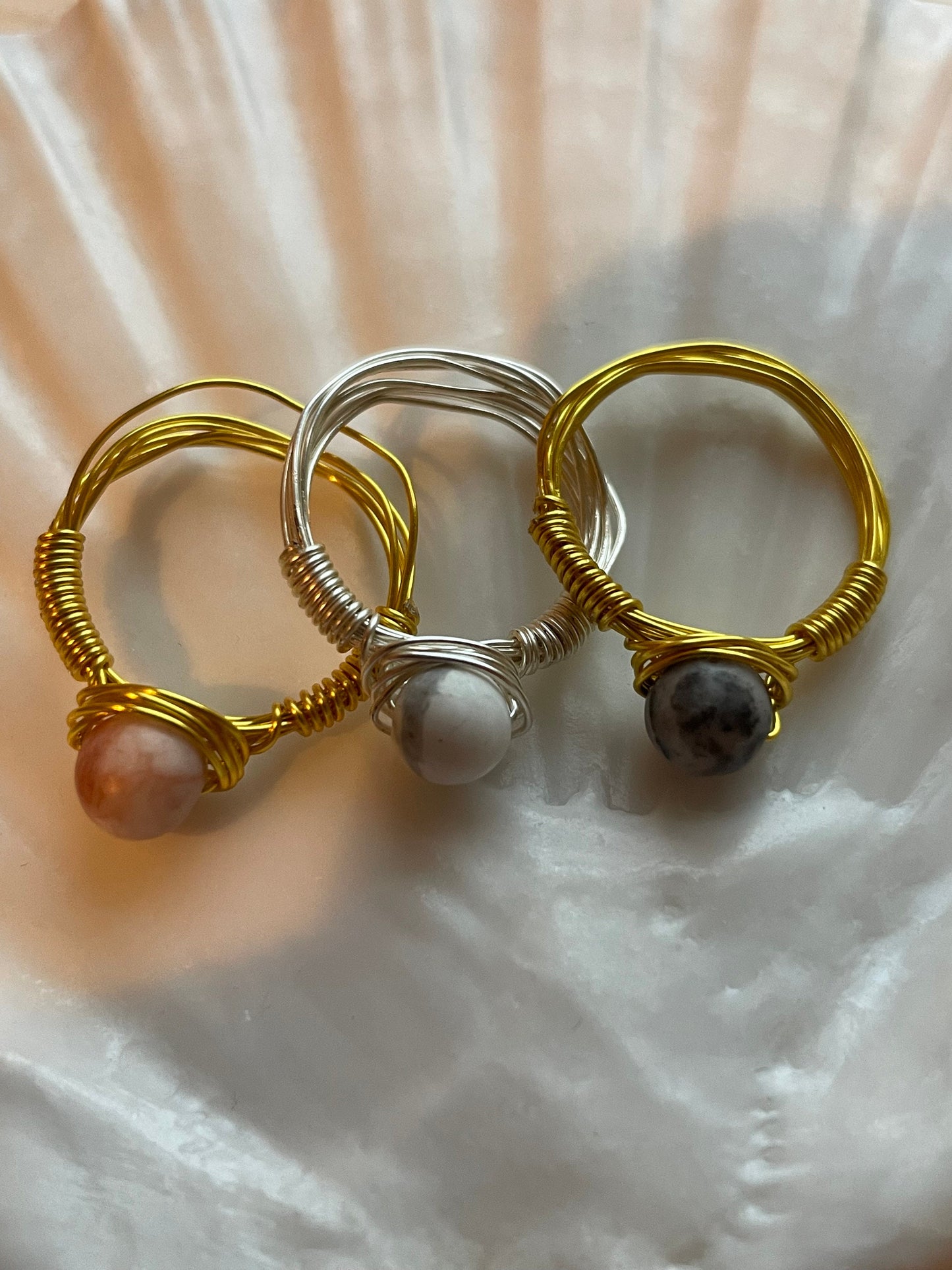 Wire Wrapped Marble Ring
