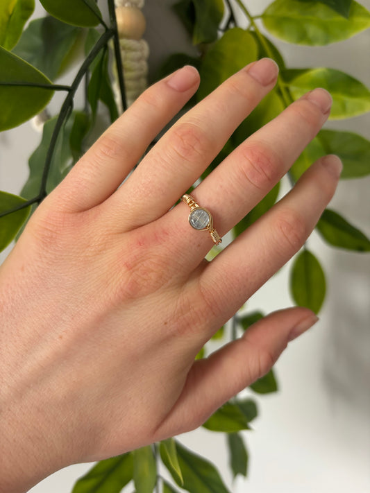 Broken Teal Flat Rock Rings