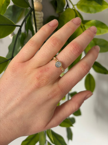 Broken Teal Flat Rock Rings
