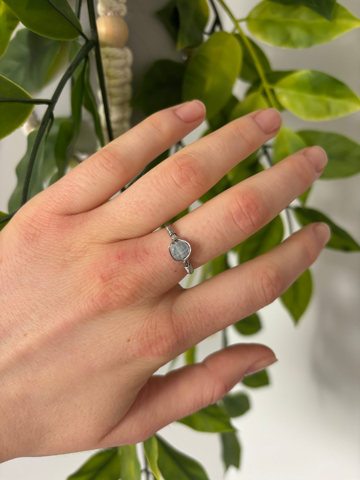 Broken Teal Flat Rock Rings