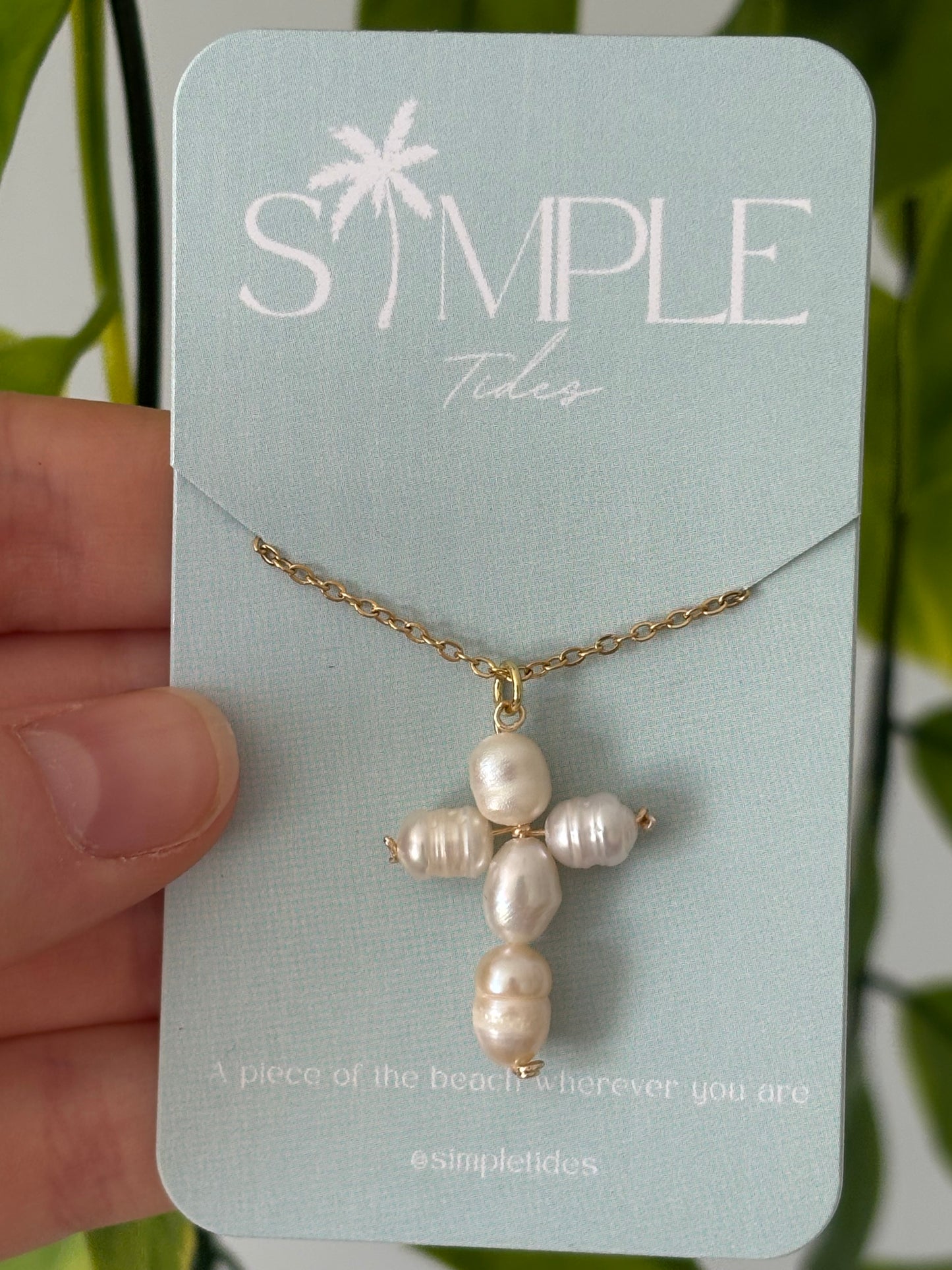 PREORDER: Pearl Cross Necklace