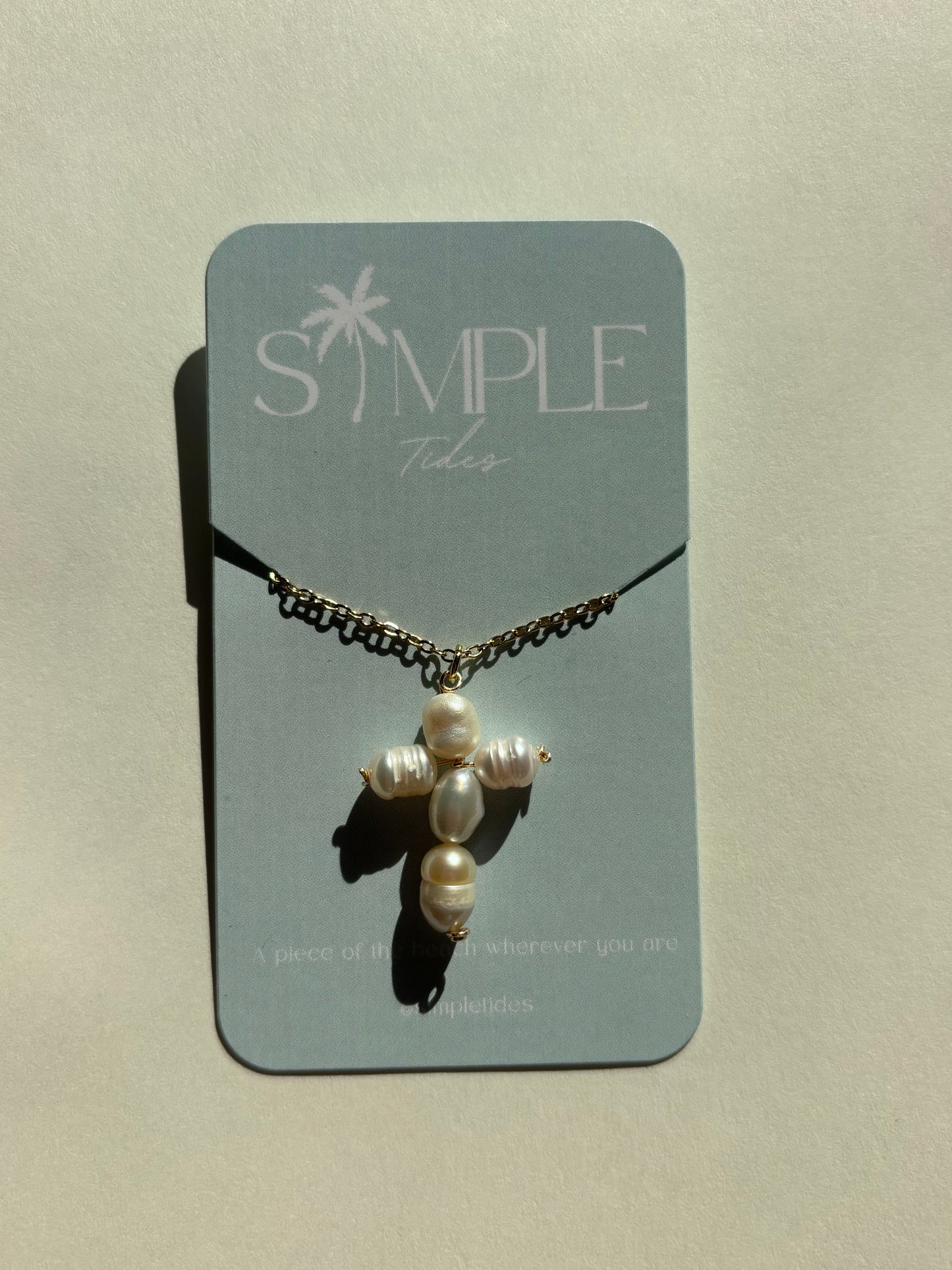 PREORDER: Pearl Cross Necklace