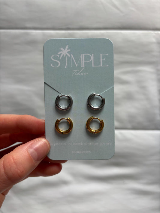 Small Gold and Silver Hoops
