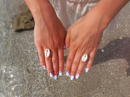 White Cowrie Shell Ring