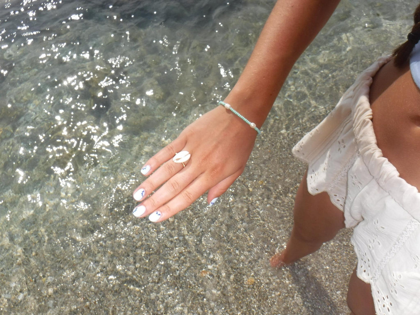 Pink Blue Pearl Bracelet