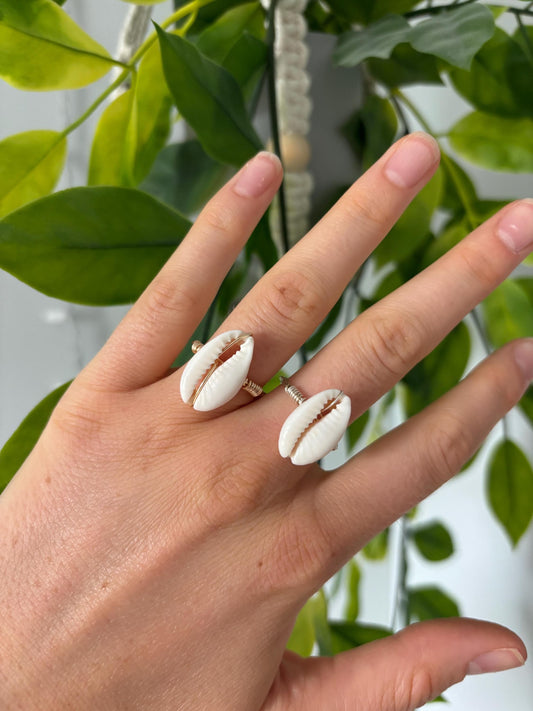 White Cowrie Shell Ring
